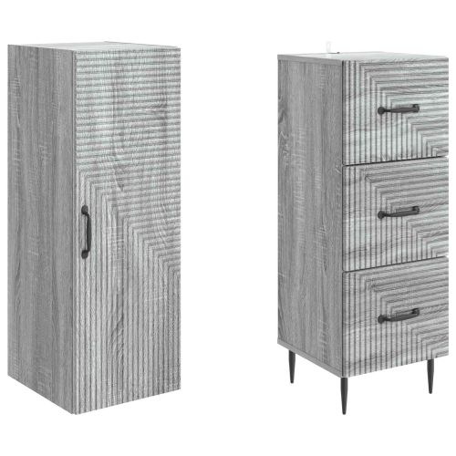 Комплект шкафове 2 pcs Сив Сонома 33 x 34,5 x 90 см