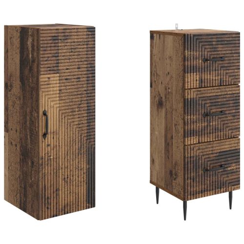 Комплект шкафове 2 pcs Старо дърво 33 x 34,5 x 90 см