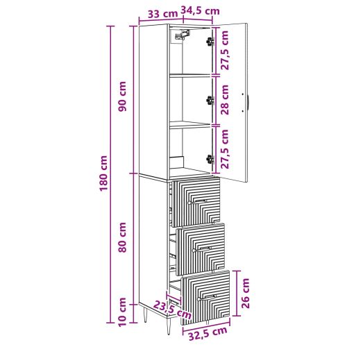Комплект шкафове 2 pcs Дъб артизан 33 x 34,5 x 90 см