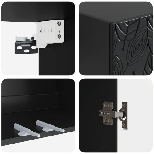 Комплект шкафове 2 pcs Черно 66 x 34,5 x 90 см
