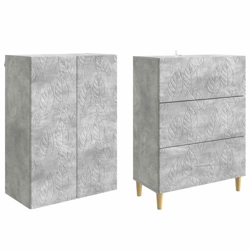 Комплект шкафове 2 pcs Бетонно сиво 66 x 34,5 x 90 см