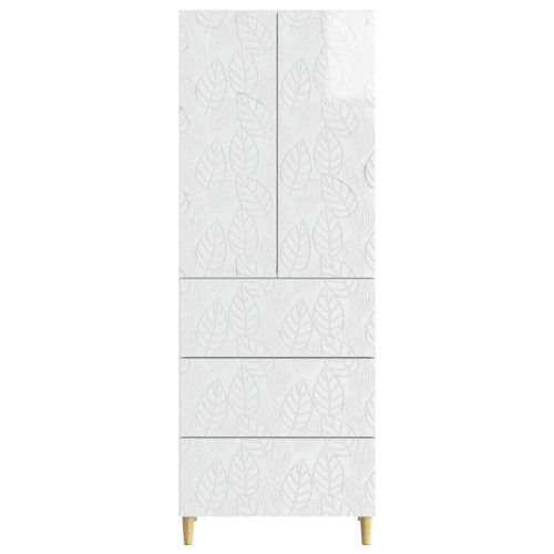 Комплект шкафове 2 pcs Бял гланц 66 x 34,5 x 90 см