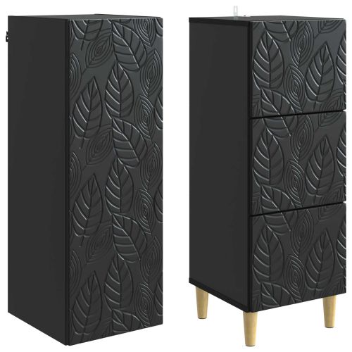 Комплект шкафове 2 pcs Черно 33 x 34,5 x 90 см