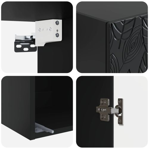 Комплект шкафове 2 pcs Черно 33 x 34,5 x 90 см