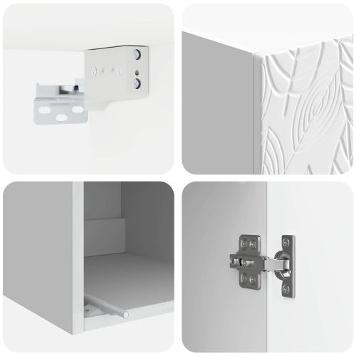 Комплект шкафове 2 pcs Бял гланц 33 x 34,5 x 90 см