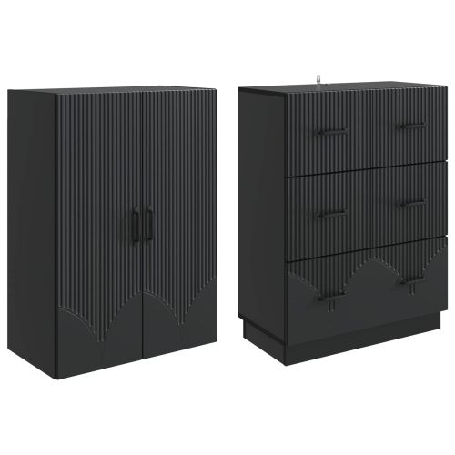 Комплект шкафове 2 pcs Черно 66 x 34,5 x 87 см