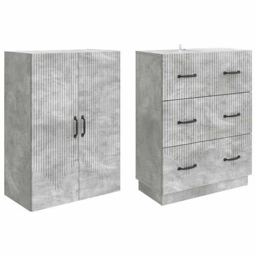 Комплект шкафове 2 pcs Бетонно сиво 66 x 34,5 x 87 см