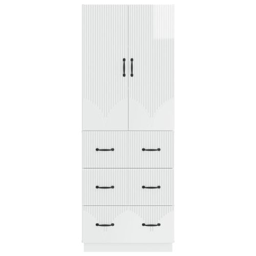 Комплект шкафове 2 pcs Бял гланц 66 x 34,5 x 87 см