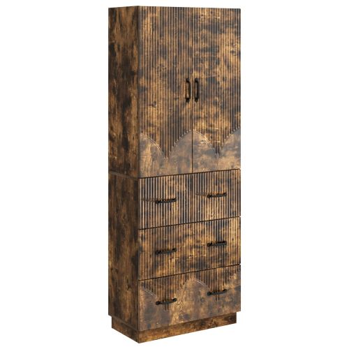 Комплект шкафове 2 pcs Опушен дъб 66 x 34,5 x 87 см