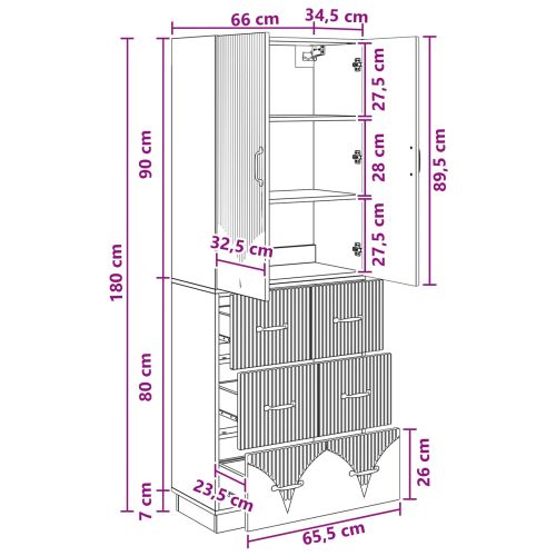 Комплект шкафове 2 pcs Сив Сонома 66 x 34,5 x 87 см