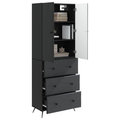Комплект шкафове 2 pcs Черно 66 x 34,5 x 90 см