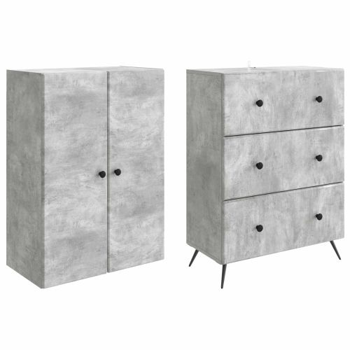 Комплект шкафове 2 pcs Бетонно сиво 66 x 34,5 x 90 см