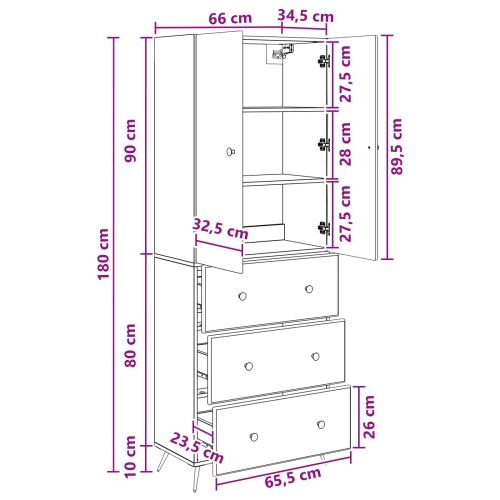 Комплект шкафове 2 pcs Бял гланц 66 x 34,5 x 90 см