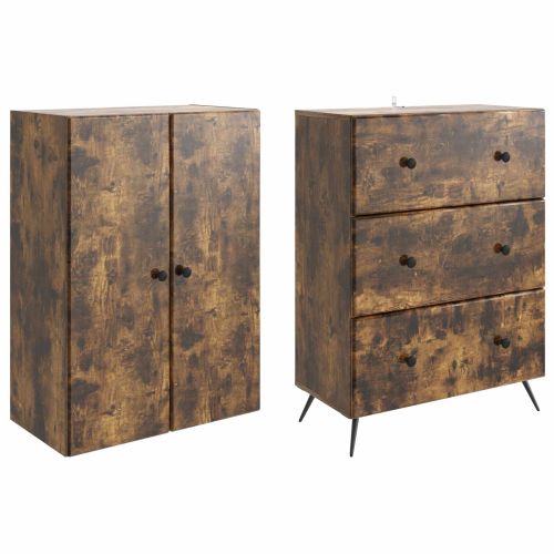 Комплект шкафове 2 pcs Опушен дъб 66 x 34,5 x 90 см