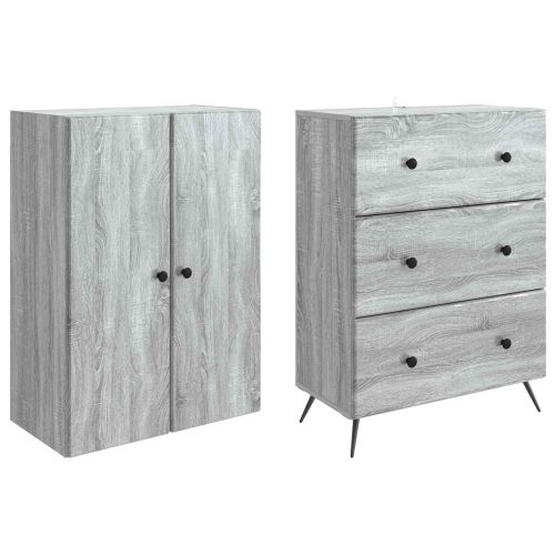 Комплект шкафове 2 pcs Сив Сонома 66 x 34,5 x 90 см