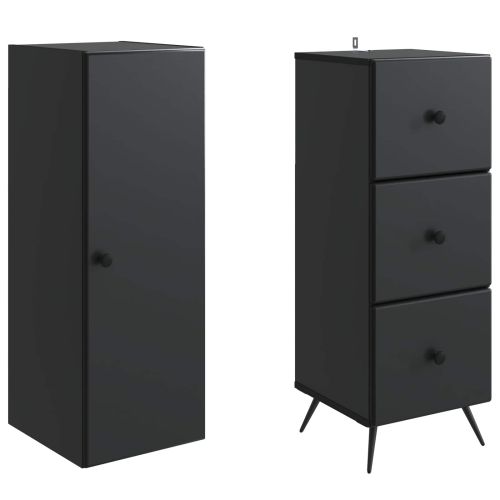 Комплект шкафове 2 pcs Черно 34,5 x 34,5 x 90 см