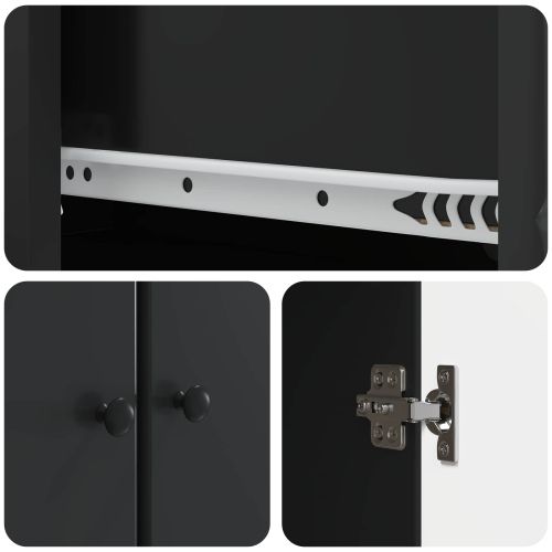 Комплект шкафове 2 pcs Черно 34,5 x 34,5 x 90 см