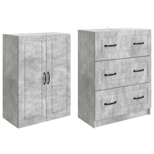 Комплект шкафове 2 pcs Бетонно сиво 66 x 34,5 x 87 см