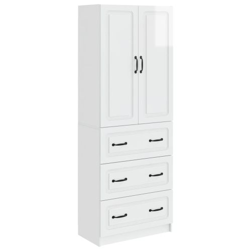 Комплект шкафове 2 pcs Бял гланц 66 x 34,5 x 87 см