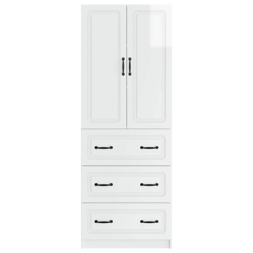 Комплект шкафове 2 pcs Бял гланц 66 x 34,5 x 87 см