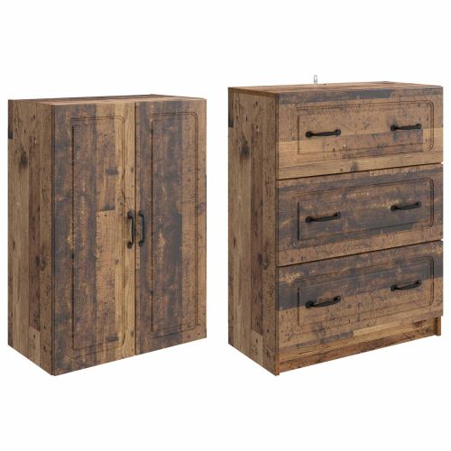 Комплект шкафове 2 pcs Старо дърво 66 x 34,5 x 87 см