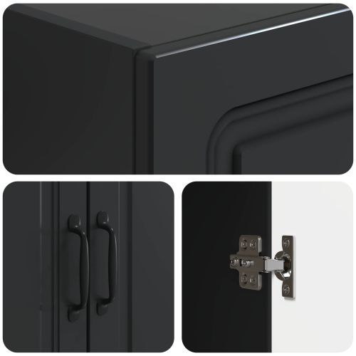 Комплект шкафове 2 pcs Черно 33 x 34,5 x 87 см