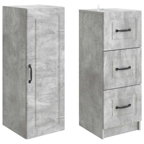 Комплект шкафове 2 pcs Бетонно сиво 33 x 34,5 x 87 см