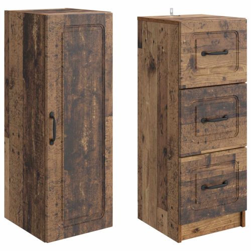 Комплект шкафове 2 pcs Старо дърво 33 x 34,5 x 87 см