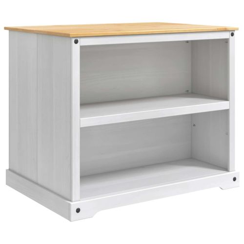 Кухненска количка 2 pcs Бяло и восък от мед 112 x 77 x 91,5 см