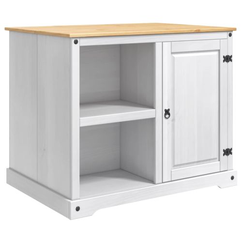 Кухненска количка 2 pcs Бяло и восък от мед 112 x 77 x 91,5 см