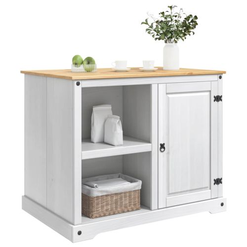Кухненска количка 2 pcs Бяло и восък от мед 112 x 77 x 91,5 см