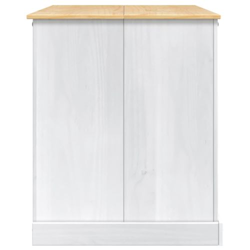 Кухненска количка 2 pcs Бяло и восък от мед 112 x 77 x 91,5 см