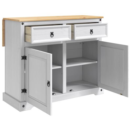Кухненска количка 2 pcs Бяло и восък от мед 112 x 70 x 91,5 см
