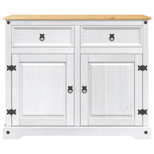 Кухненска количка 2 pcs Бяло и восък от мед 112 x 70 x 91,5 см