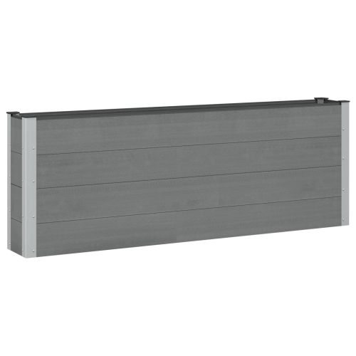Градинска повдигната леха Черно 200 x 30 x 72 см WPC и алуминий