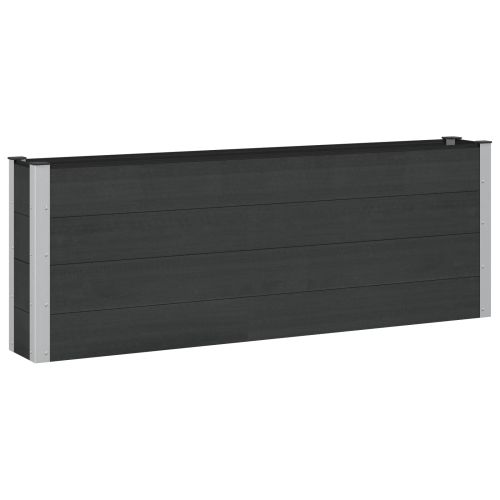 Градинска повдигната леха Черно 200 x 30 x 72 см WPC и алуминий