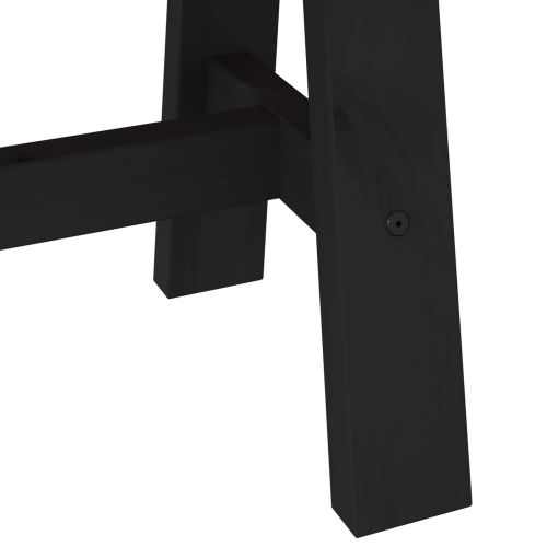 Пейка за хранене NOAIN 180 x 41 x 45 см Масивна боровина Черно
