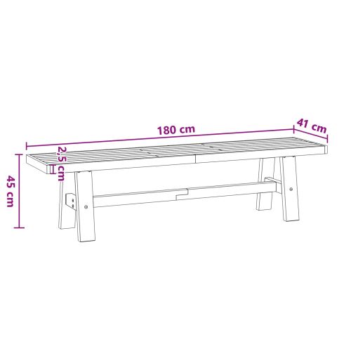 Пейка за хранене NOAIN 180 x 41 x 45 см Масивна боровина Черно