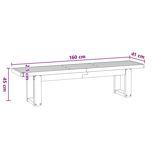 Пейка за хранене NOAIN 160 x 41 x 45 см Масивна боровина Черно