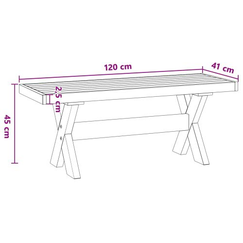 Пейка за хранене NOAIN 120 x 41 x 45 см Масивна боровина Черно
