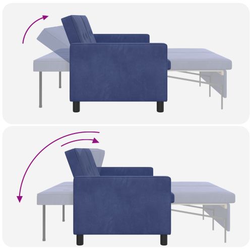 Диван легло Полицейско синьо Текстил
