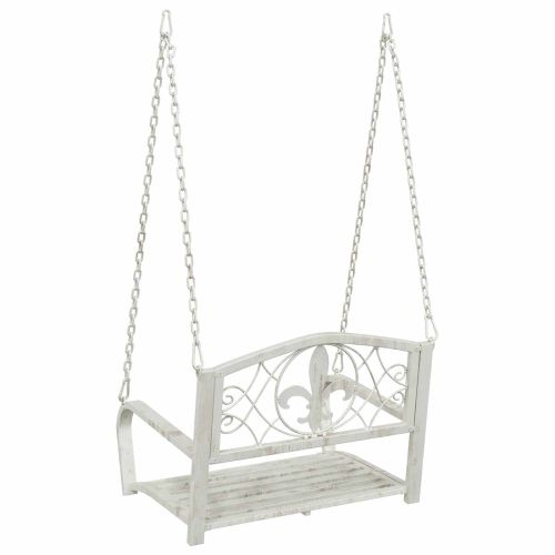 Лавица с люлка Стомана 71,5 x 59 x 55 см Антично бяло