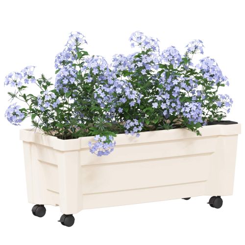 Саксия Kalypso с колела Бяло 79 x 35 x 33 см ПП