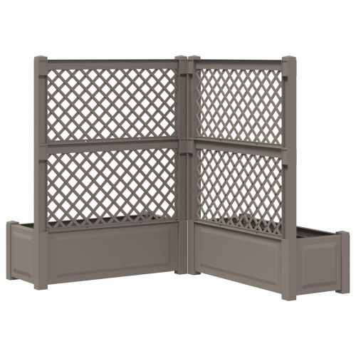 Голяма саксия с решетка 2 pcs Сиво 143 x 143 x 133,5 см ПП