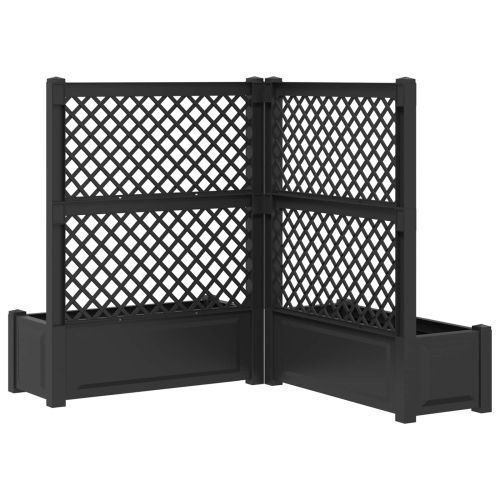 Голяма саксия с решетка 2 pcs Антрацит 143 x 143 x 133,5 см ПП