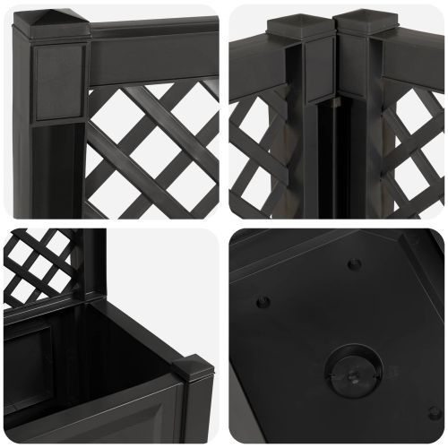 Голяма саксия с решетка 2 pcs Антрацит 143 x 143 x 133,5 см ПП