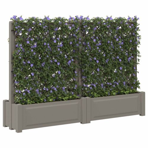Голям сандък с решетка 2 pcs Сиво 200 x 43 x 133,5 см ПП