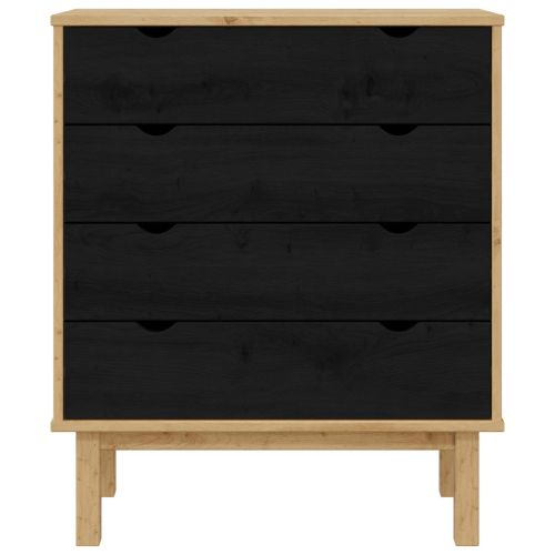 Плика OTTA Черно 76,5 x 39,5 x 90 см Масивна борова дървесина