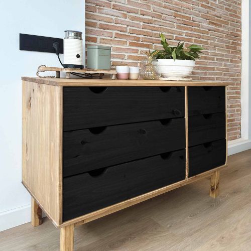 Чекмеджетен шкаф с чекмедже OTTA Черно 111 x 43 x 73,5 см