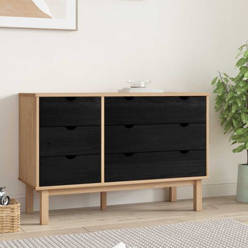 Чекмеджетен шкаф с чекмедже OTTA Черно 111 x 43 x 73,5 см
